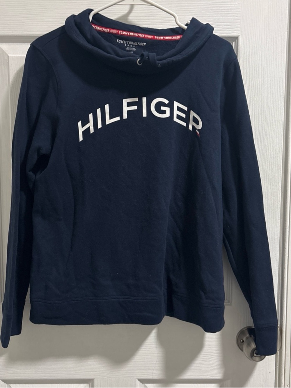 Tommy Hilfiger Navy Pullover Sweater with White Logo